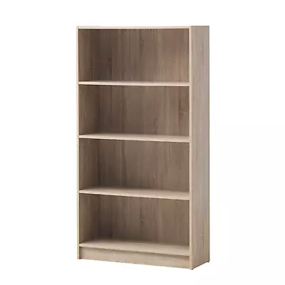 Tall Bookcase Unit 3 Tier Modern Wood Adjustable Shelves CD Display 6 Colours • £59
