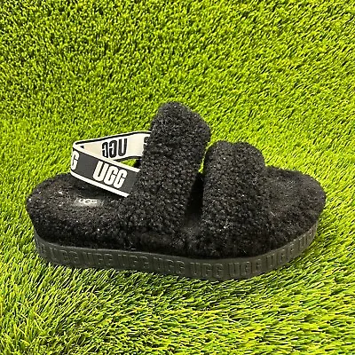 UGG Oh Fluffita Womens Size 8 Black Casual Comfort Slingback Slippers 1120876 • $39.99