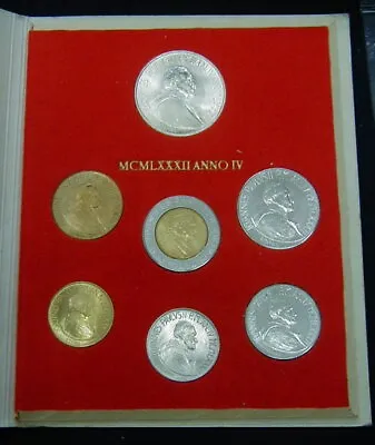 1982 Vatican Italy Rare Set Coins UNC John Paul II In OFFICIAL FOLDER • $24.99