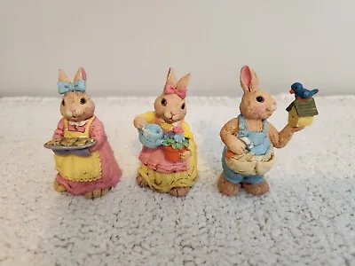 Vintage Midwest Importers/ Cannon Falls Set/3 Sm.resin Easter Bunnies Spring Ec • $9.95