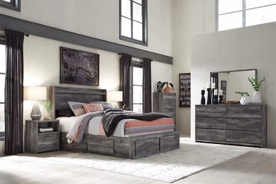 $1295 • Buy Ashley Furniture Baystorm Queen Panel 7 Piece Storage Bedroom Set