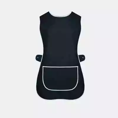 PAIR OF Top Quality Ladies Home Work Tabard  Apron With  Pocket  COLOR BLACK • £9.99