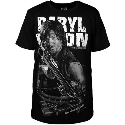 The Walking Dead 4 Daryl Dixon Men Short Sleeve T-Shirt Shirt Black Tops Outfits • $19.53