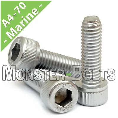 M4 Stainless Steel Socket Head Cap Screws A4 / 316 Marine DIN 912 0.70 Coarse • $5.35