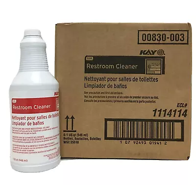 Kay Ecolab QSR Restroom Cleaner 00830-003 Institutional Use Six Quarts 6-Pack • $39
