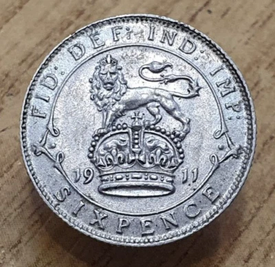 £3.50 • Buy 1911 George V Silver Sixpence