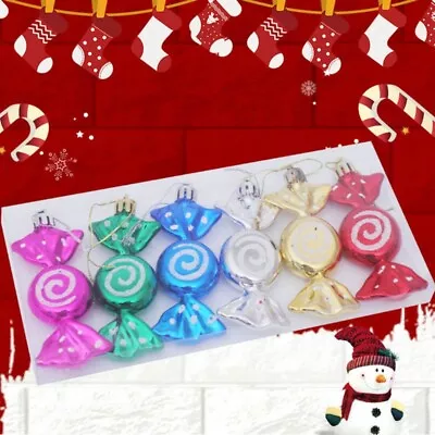 6x Tree Pendants Lollipop Electroplate Painted Candy Decor Party Favor • £7.18