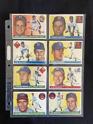 1955 Topps Baseball Cards: Lot Of 8 Including 4 Minor Stars • $51