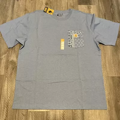 Carhartt Men’s L Loose Fit Heavyweight Shirt Bandana Pocket T-Shirt Blue • $14
