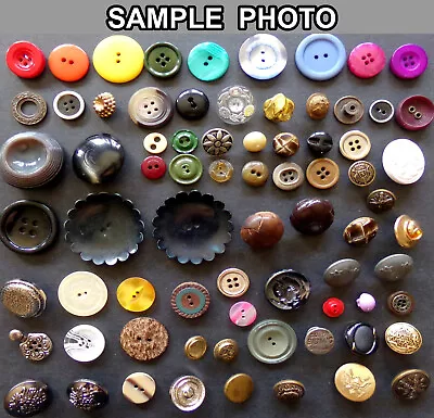 50 UNIQUE BUTTONS: Random Lot Vintage Mixed Craft Button & Connector Variety Set • $12