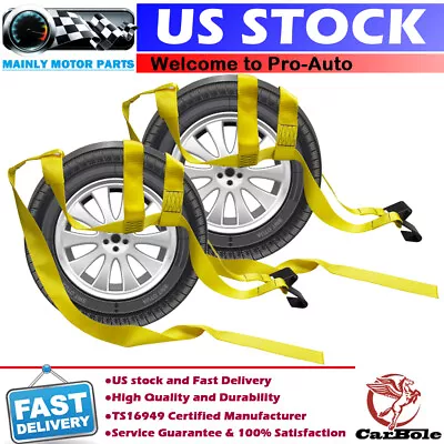 2x Tow Dolly Tire Wheel Net Basket Straps Wrecker Car Hauler Truck Fits 14-20  • $63.01