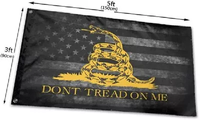 Gadsden BLACK AND GOLD Resistance 3'X5' Flag ROUGH TEX® 100D DON'T TREAD ON ME • $12.88