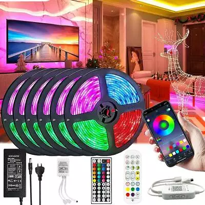 RGB LED Strip Lights IP65 Waterproof 5050 Bluetooth APP Colour Changing Lighting • $6.42