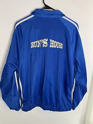 Retro Runs House Holloway Jacket Zip Up MTV Run DMC Blue Y2K Men’s Size XL • $59.99