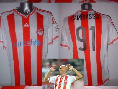 Olympiakos Cambiasso BNWT Adult L XL Adidas 90 Years Shirt Jersey Soccer New • £49.99