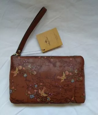 Patricia Nash Tooled Leather Floral And Map Capri Wristlet • $39.40