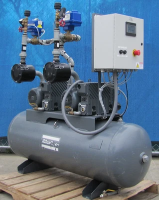 $3750 • Buy Atlas Copco GVS40 Dual Vacuum Pump With 80 Gallon Tank & Touchscreen Controller