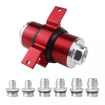 New AN6 AN8 AN10 Inline Fuel Filter + Bracket Cleanable 30 Micron Universal Red • $16.99