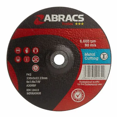 230mm METAL CUTTING DISC ABRACS PROFLEX 230mm X 3.0mm X 22mm. • £5.56