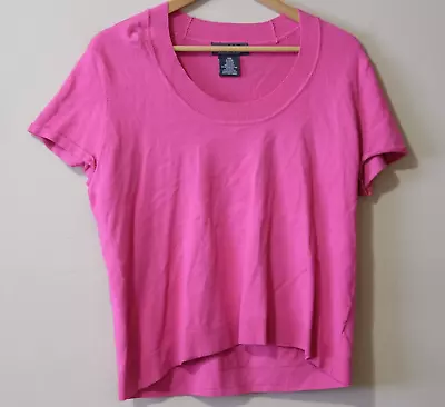 George Me By Mark Eisen Women L Pullover Sweater Short Sleeve Pink #p63-10 • $9.90