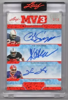 2023 Leaf MV3 OJ SIMPSON / MARCUS ALLEN / THOMAS Triple Auto /10 • $117.50