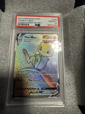 PSA 10 Mew VMax FA Secret Rare Fusion Strike 268/264 • $115