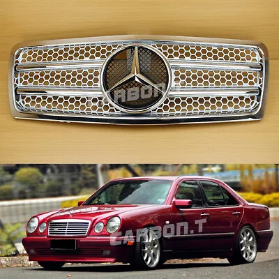 (Pre-Facelift) For Benz 96-99 W210 2Fin Chrome Silver Front Grille Sedan Wagon • $178.63