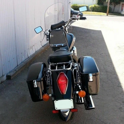 $123 • Buy Large Black Hard Saddle Bag For Yamaha Road Royal V Star Roadliner Cruiser LW