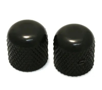 (2) Black Vintage Dome Knobs For Tele® & P Bass® 1/4  Solid Shaft MK-0110-003 • $15.65