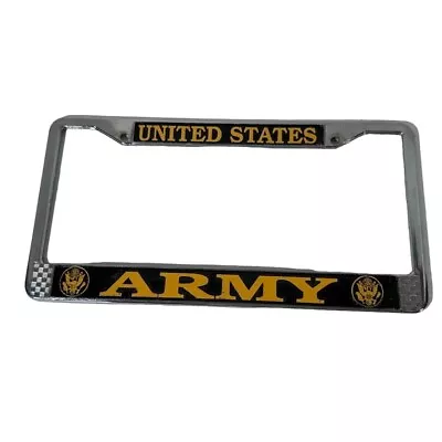 UNITED STATES License Plate Frame Chrome ARMY Military Support • $12.99