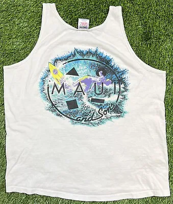 VTG 1988 Maui And Sons Surfing Tank Top Single Stitch Double Sided Men's XL USA • $27.89