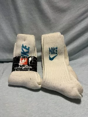 Vintage Nike Tube Socks Light Blue 2 Pairs One New One Used HTF • $39.99