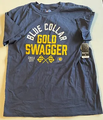 NBA Indiana Pacers T-Shirt Mens XL Blue Collar Gold Swagger Circle City Official • $11.50