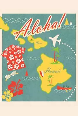 Aloha Retro Hawaiian Vintage Travel Cool Wall Decor Art Print Poster 24x36 • $13.98