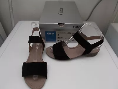 Gabor Womens Black Leather Sandals Size 5 • £19.99