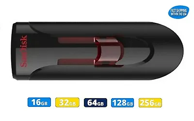 $6.69 • Buy Sandisk Cruzer Glide 3.0 16GB 32GB 64GB 128GB 256G BULK Flash Drive Memory Lot