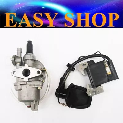 Carby Carburetor + Ignition Coil 47cc 49cc DIRT KIDS POCKET MINI ATV QUAD BIKE • $26.92