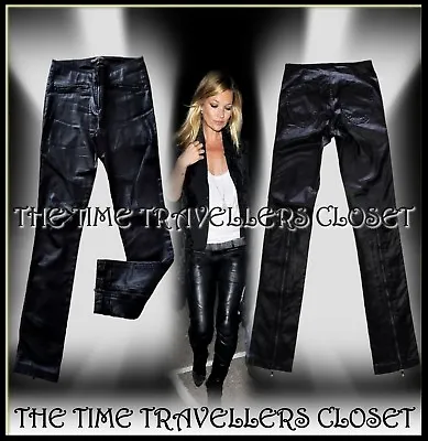 Bnwt Kate Moss Topshop Black Wet Look Slim Stretch Jeans Trousers Uk 12 40 L31 • £85