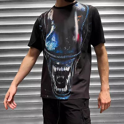 Aliens Xenomorph Face Sci Fi Nostromo Weyland Yutani LV426 Mens Panel T Shirt • $63.38