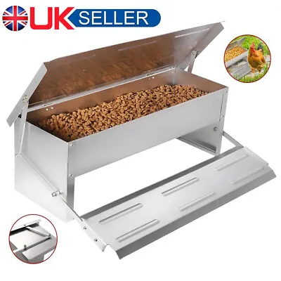 Chicken Chook Feeder Automatic Treadle Poultry Self Opening Ratproof Outdoor UK • £23.50