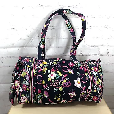 Vera Bradley Ribbons Tote Duffle Bag Luggage Tag Quilted Floral Blue Pink Green • $45
