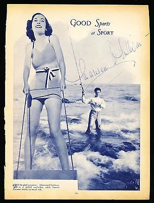 1930's MAUREEN O'SULLIVAN WATERSKIING Hollywood Actress Signed Photo • $49.95