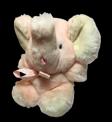 Vintage Eden Toy's Plush Pink Elephant Baby Rattle Stuffed Animal 8  Very Rare • $169