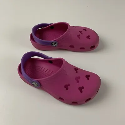 Disney Crocs Kid’s Mickey Mouse Crocs Shoes Pink C12/13 • $20