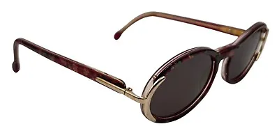 Vintage Metzler 5362 Purple Gold Oval Sunglasses Germany W/ NEW LENSES • $103.50