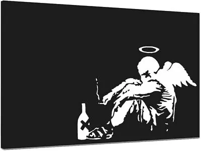 Banksy Fallen Angel BANKSY Canvas Wall Art Wood Framed Ready To Hang XXL  • £50