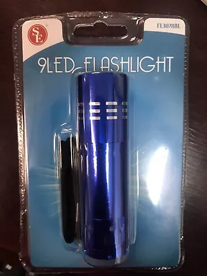 Mini 9 LED Bright Pocket Flashlight Blue Metal Emergency Camping   • $2.79