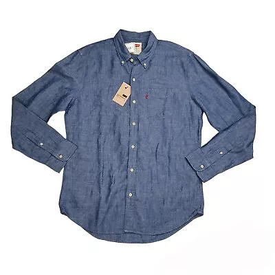 Levi's Chambray Denim Classic One Pocket Shirt Size L Large Long Sleeved Levis • £29.99