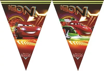 Disney Pixar Cars Neon Flag Pennant Banner / Bunting Party Decoration  • £2.99