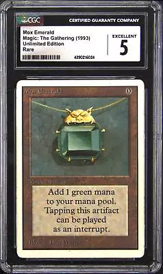 1993 Unlimited Mox Emerald Rare Graded MTG CGC 5 • $22.50